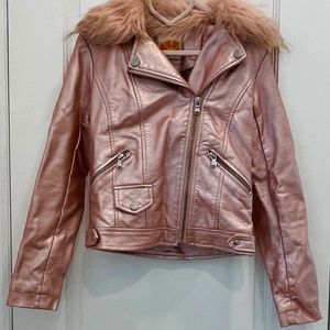 Pink faux leather jacket